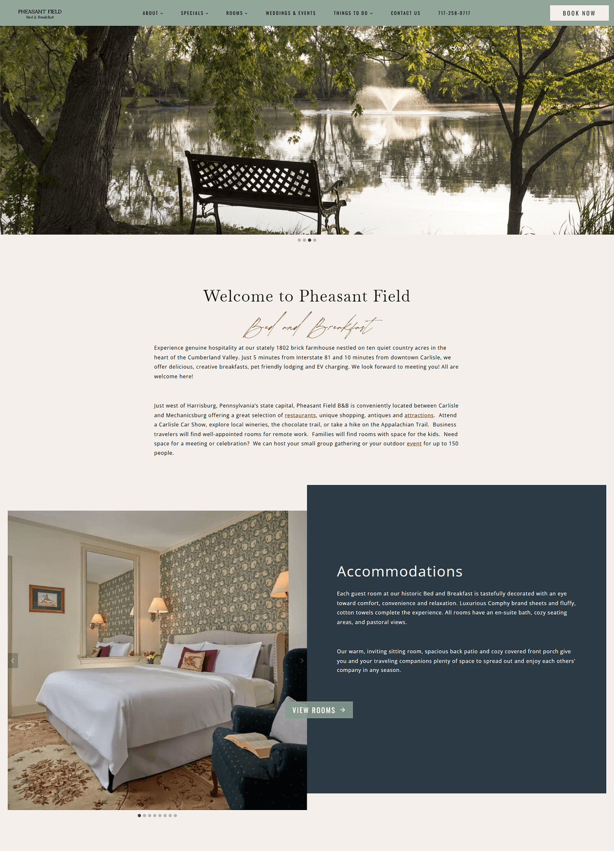 Thumbnail image of Pheasant Field B&B Website